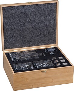 Velká whiskey sada, béžová - sklenice s vlastním potiskem