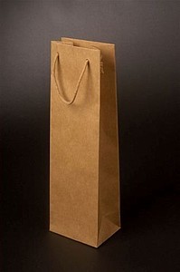 VINNIE Papírová taška na láhev vína 12 x 39 x 9 cm, hnědá
