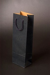 VINNIE Papírová taška na láhev vína 12 x 40 x 9 cm, modrá - taška s vlastním potiskem