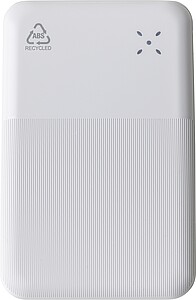 VIRDALA Powerbanka z recyklovaného ABS s kapacitou 10 000 mAh, bílá