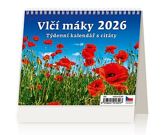 Vlčí máky 2027, stolní kalendář - reklamní kalendáře