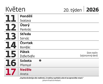 Vlčí máky 2027, stolní kalendář