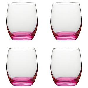 VS HATTA sada 4 růžových neonových sklenic