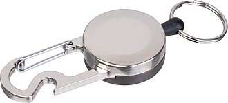 Výsuvná klíčenka s karabinou, černá