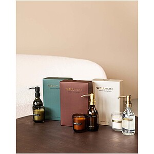 Wellmark Sada dávkovače mýdla 250 ml a svíčky 150 g, bílá