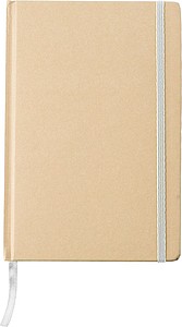 XENIO Linkovaný zápisník A5 s kartonovými deskami, 160 stran, bílá - reklamní bloky