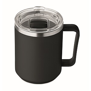 ZAFER Dvoustěnný termohrnek z nerezové oceli, 400 ml, černá