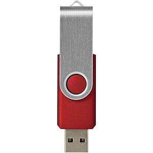 Základní USB Rotate, stříbrná/červená