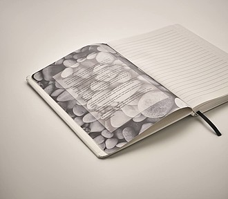 Zápisník A5 s kamenným papírem, 80 linkovaných listů, bílý