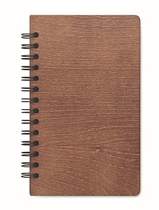 Zápisník A5 s kroužkovou vazbou a pevnými deskami, hnědý