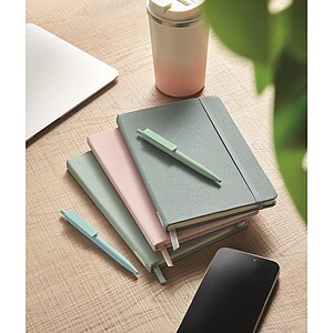 Zápisník A5 s RPET obálkou, 80 linkovaných stran, modrošedá