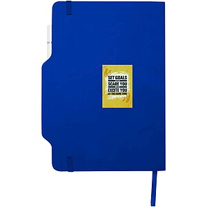 Zápisník s pevnou obálkou formátu A5 se sadou pera a tužky, královská modrá