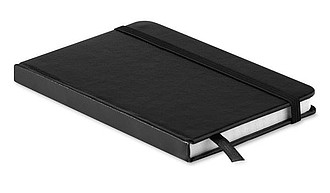 Zápisník se čtverečkovaným papírem, gumička, černá