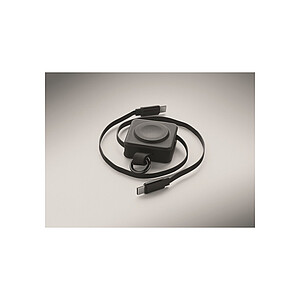 Zatahovací 100W kabel USB-C, černá