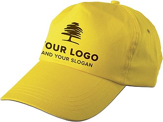 ŽOKEJ Pětipanelová bavlněná kšiltovka, žlutá