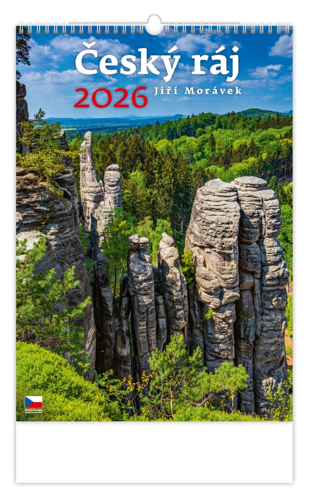 Český ráj 2025, nástěnný kalendář, prodloužená záda reklamní předměty